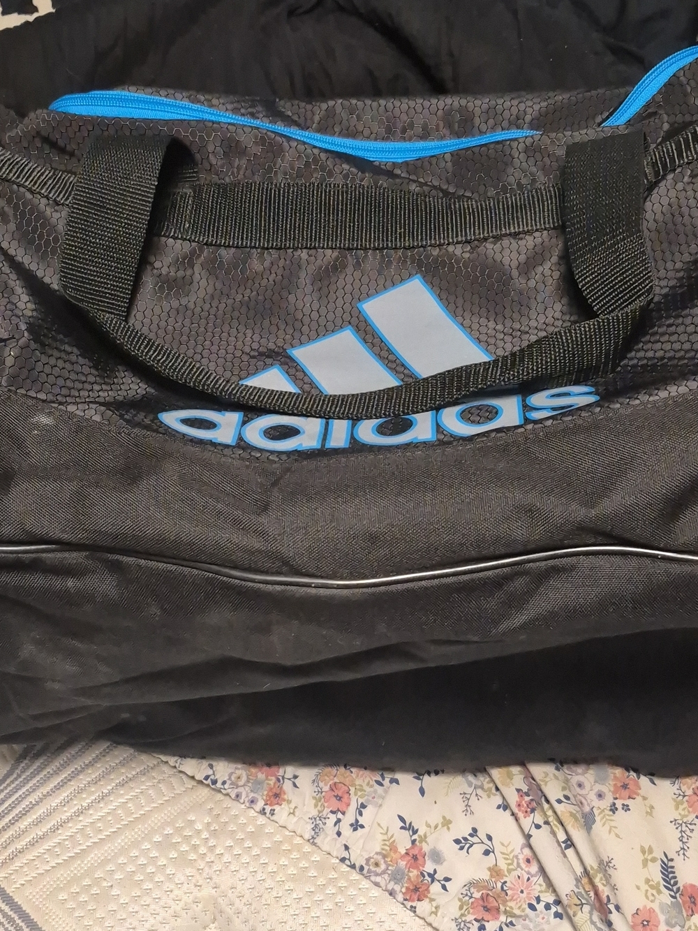adidas Black and Blue Men's Duffel - Sport Travel Bag